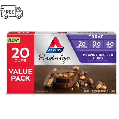 #ad Atkins Endulge Peanut Butter Cups 1.20 oz 20 pack Treat $11.63
