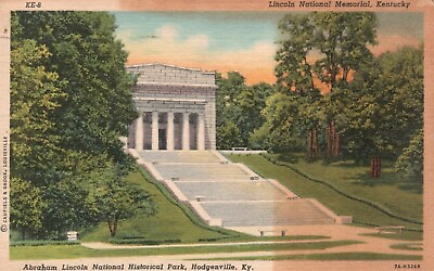 #ad Postcard KY Hodgenville Lincoln National Memorial Linen Vintage PC a7813 $3.00