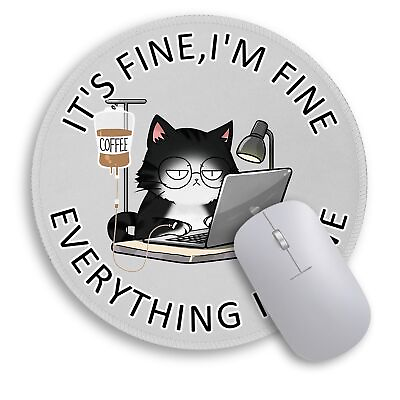 #ad Funny Cat Mouse Pad Cute Small Mouse Pads for Desk Round Travel Mousepad fo... $14.66