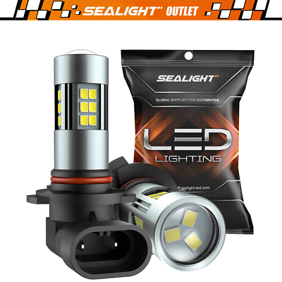 #ad SEALIGHT 2* H10 9145 9140 LED Fog Light Bulbs F1 Xenon White 27 SMD Chips 6000K $13.99