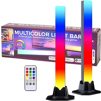 #ad 2x RGB LED Lamp Light Set Music Sensor Multi Lighting Modes Remote Control $54.99