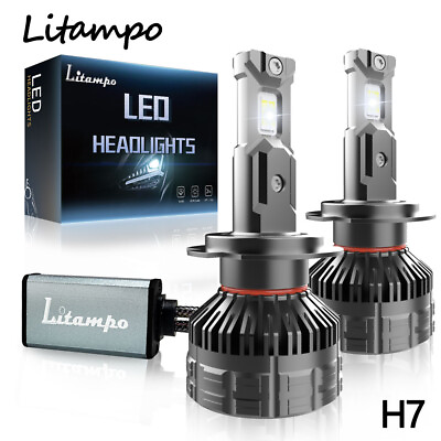 #ad H7 LED Headlight Bulb Kit High Low Beam 120W 250000LM Super Bright 6500K White $28.49