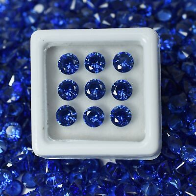 #ad 8 Pcs 5x5 MM Size Natural Untreated Blue Sapphire CERTIFIED Gemstone Lot Round $11.19