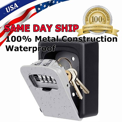 #ad 4 Digit Combination Key Lock Box Wall Mount Safe Security Storage Case Organizer $12.95