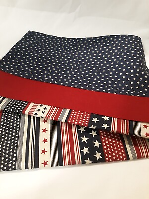 #ad NEW Patriotic STARS STRIPES RED WHITE BLUE AMERICA Pillow Case Cover Handcrafted $17.99