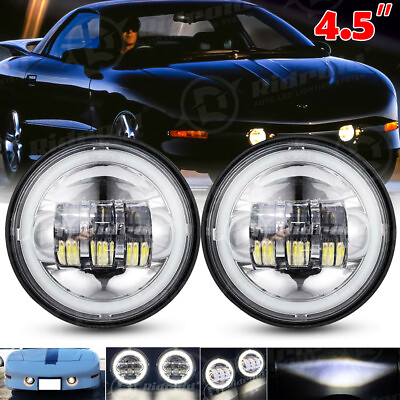#ad For Pontiac Firebird Trans Am 1993 2002 4.5 inch LED Fog Light Halo Passing Lamp $35.99