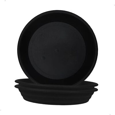 #ad Plastic Plant Saucer Tray 3 Pack Singe Size 7.5quot; at Outside Top Dark Black $21.91