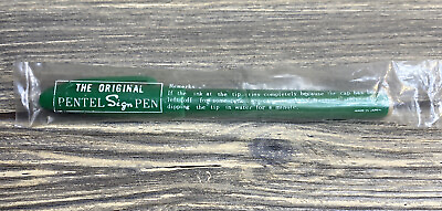 #ad Vintage Original Pentel Sign Pen Green Plastic A2 $14.99