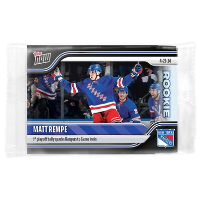 #ad 2023 24 NHL TOPPS NOW® Sticker #177 🏒 Matt Rempe RC 🏒 New York Rangers $3.74