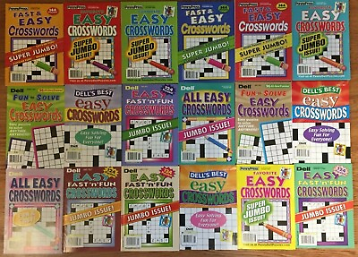 #ad Lot of 5 Dell Penny Press Easy Crossword Puzzle Books Word Solve Pocket Unsorted $17.35