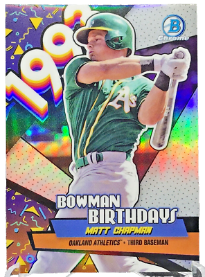 #ad 2018 Matt Chapman Bowman Birthday Prizm BB MCH Bowman Chrome Oakland A#x27;s M18 $3.90