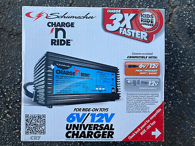 #ad NEW Schumacher CR1 Charge #x27;n Ride 6v 12v Universal Battery Charger Ride On Toys $28.99
