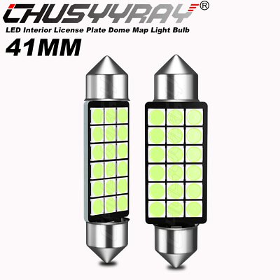 #ad 2x 41MM 42MM LED Interior License Plate Dome Map Light Bulb 8000K Blue $5.99