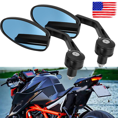 Motorcycle Bar End Mirrors 7 8#x27;#x27; Rear View Mirror Side For Honda Street bike New $19.99