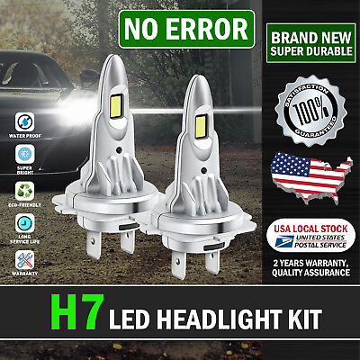 #ad 2× H7 LED Headlight Kit CANbus 10000LM 6000K White For 2008 2014 Audi A5 Quattro $22.98