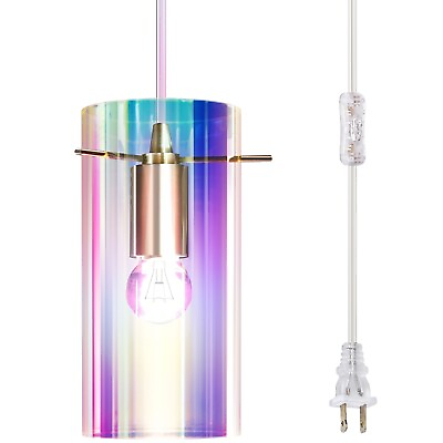 #ad Plug In Modern Glass Pendant Light Atmosphere Lamp With Cord 1 Light Chandelier $38.69