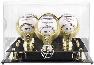 #ad Yankees Golden Classic Three Baseball Logo Display Case Fanatics $59.99