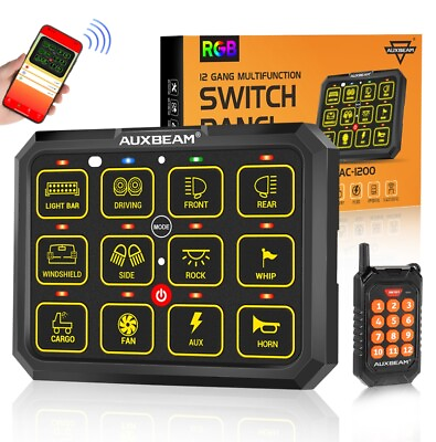 #ad AUXBEAM RGB 12 Gang Switch Panel LED Light Bar Relay System Boat Marine 12 24V $285.99