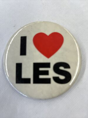 #ad I Love Les Vintage 1980s Pinback Button $9.99