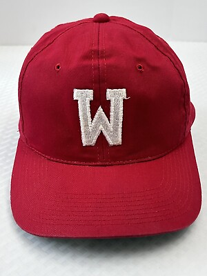 #ad quot;Wquot; Logo Red Canvas Adjustable SnapBack Hat $15.00
