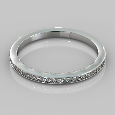 #ad 0.24 Ct Natural Round Diamond Engagement Eternity Ring 950 Solid Platinum Size 5 $492.99