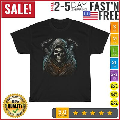 #ad Valhalla Grim Reaper Vintage T Shirt Men Fashion 2023 Women T Shirt Short Sleeve $21.28