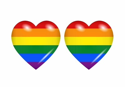 #ad 2x Sticker Flag Heart Rainbow Lgbt $2.92