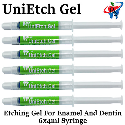 #ad UniEtch Dental Etching Gel For Enamel amp; Dentin 6x Syringe 37% 4ml $29.90