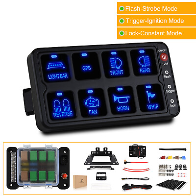 Touch 8 Gang Switch Panel Kit On Off LED Switch Panel Circuit Control 12 24V $129.99