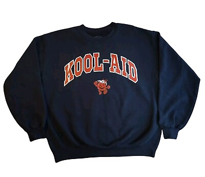 #ad Vintage Kool Aid Crew Neck Style Sweatshirt Kraft M Lg Blue 90s Retro $34.65