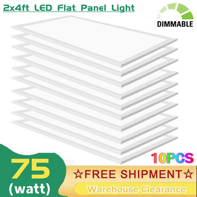 #ad 2x4 LED Flat Panel Light Fixture White10PC Drop Ceiling Office Lights 75W $527.90