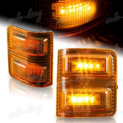 #ad FIT 08 16 FORD SUPER DUTY AMBER LENS SIDE MIRROR AMBER LED TURN SIGNAL LIGHTS $18.46