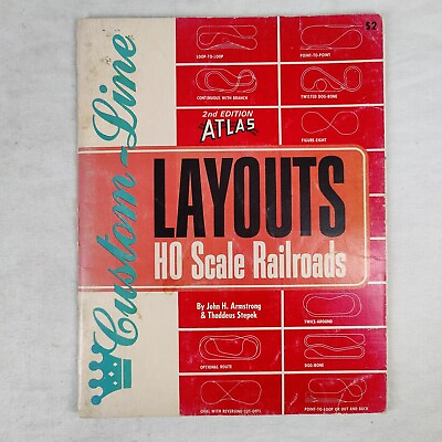 #ad Atlas Custom Line Layouts HO Scale Railroads 2nd Edition Rare Vtg 1971 Book $19.99