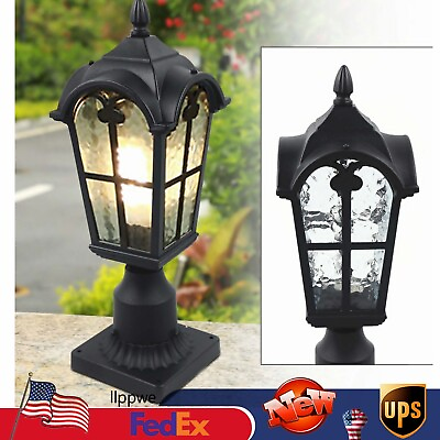 #ad Post Pole Light Electric Exterior Lamp Post Light Driveway Outdoor Garden Yard $30.01