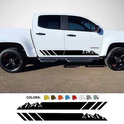 #ad Car Stickers For Chevrolet Colorado Silverado Pickup Door Side Stripes Decals $23.32