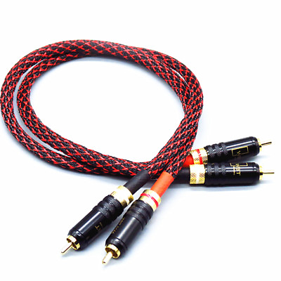 #ad Pair HI End Pure copper RCA To RCA Audio Cable 2RCA Interconnect cable HIFI M100 $9.57