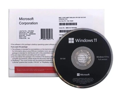 #ad Genuine Microsoft Windows 11 Pro 64 BIT DVD Fresh Install amp; Product Key New $49.99
