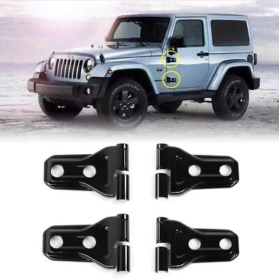 #ad 8P Door Hinge Cover Trim For Jeep Wrangler JL 2 Dr 18 23 Accessories Gloss Black $27.70