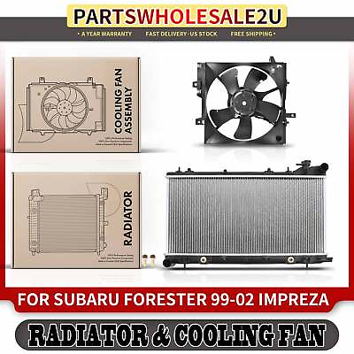 #ad Aluminum Radiator amp; Cooling Fan Assy Kit for Subaru Forester 99 02 Impreza 99 00 $132.99