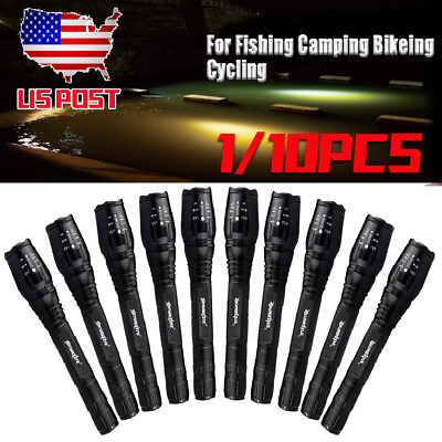#ad US 1 10x Super Bright 990000Lumens Police LED Flashlight Zoom Tactical Torch Lot $15.09