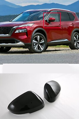 #ad Gloss Black Door Side Mirror Covers Trim For 2021 2023 Nissan Rogue Accessories $41.99