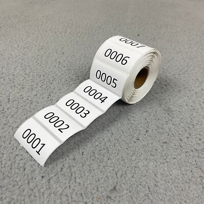 #ad Consecutive Number Inventory Labels 1000 Stickers 2x1 Inch Sequential Adhesive $12.00