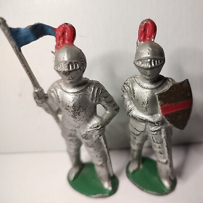 #ad Barclay Vintage Knights Toy Figures Lot 2 $17.77