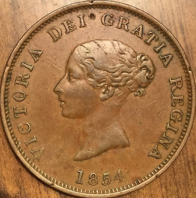 #ad 1854 NEW BRUNSWICK ONE PENNY TOKEN Excellent example C $69.56