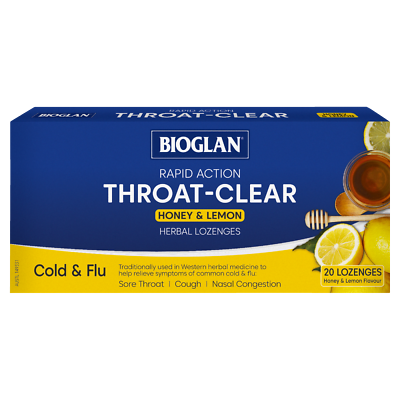 #ad Bioglan Rapid Action Throat Clear 20 Herbal Lozenges Honey amp; Lemon Flavour AU $7.27