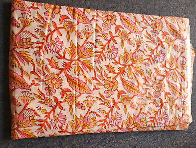 #ad Indian Light Weight Woman Dressmaking Fabric Hand Block Printed Craft Fabric Art $444.99