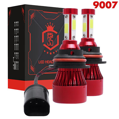 #ad 4 sides 9007 LED Headlight Kit 2000W 300000LM Hi Lo Beam Bulbs 6000K White $12.98