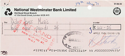 #ad RINGO STARR THE BEATLES Signed Cheque Check Musician 1971 reprint GBP 5.99