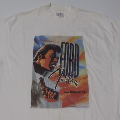 #ad Vintage 80s The Adventures of Ford Fairlane T Shirt 1989 Movie Andrew Dice Clay $50.00
