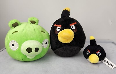 #ad Angry Birds Black Bird amp; Pig Plush Bomb Black Bird Plush Pencil Topper $17.00